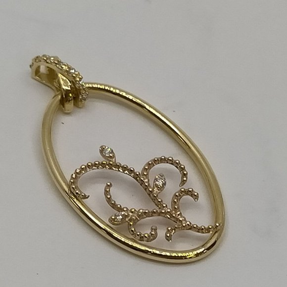 Jewelry Pendant Head Diamond 0.05ct Yellow Gold - Picture 10 of 10